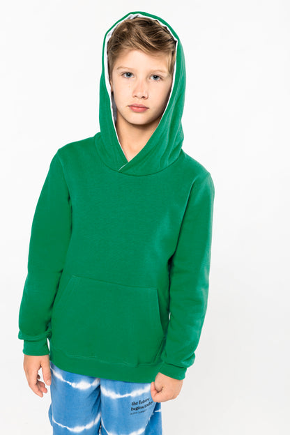 Kinder hooded sweater met gecontrasteerde capuchon