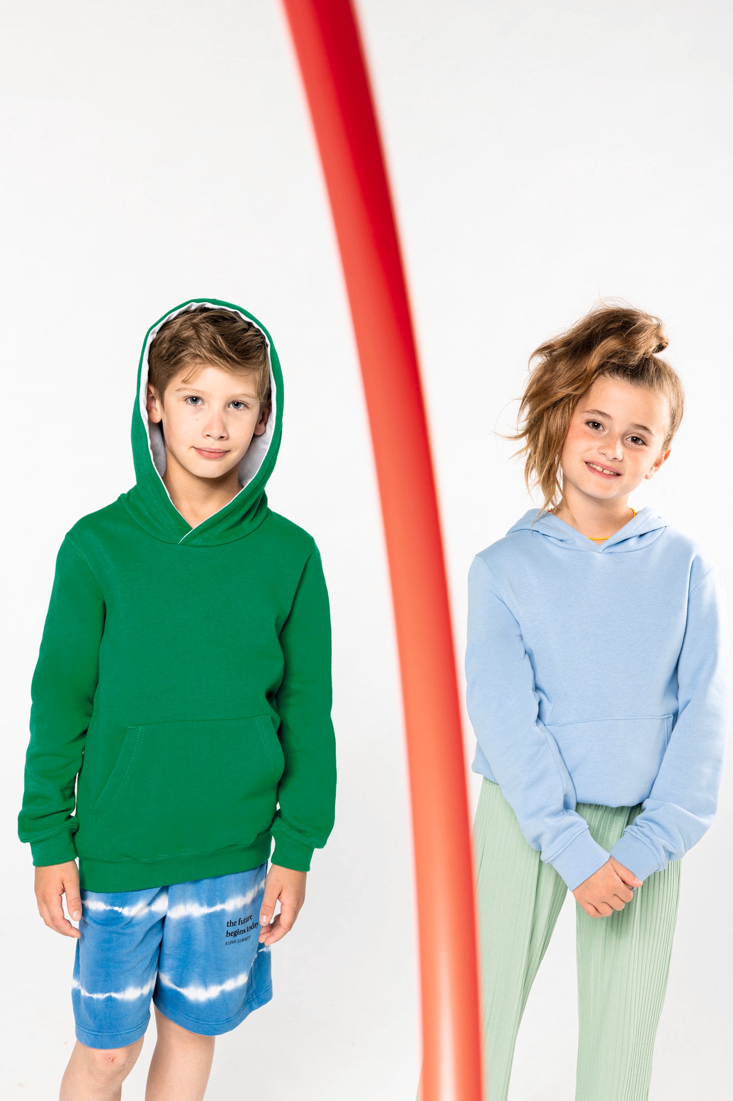 Kinder hooded sweater met gecontrasteerde capuchon