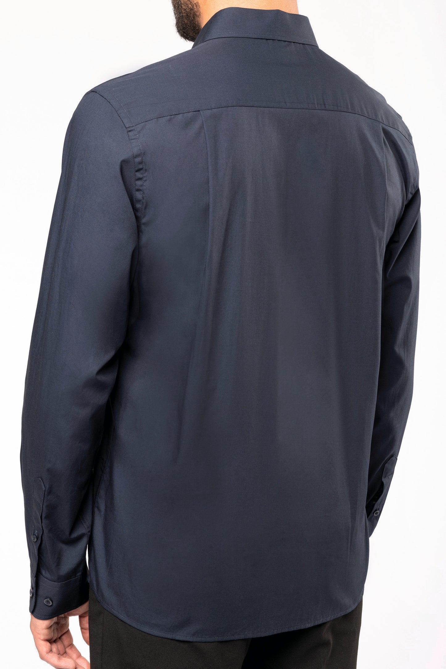 Heren poplin overhemd lange mouwen