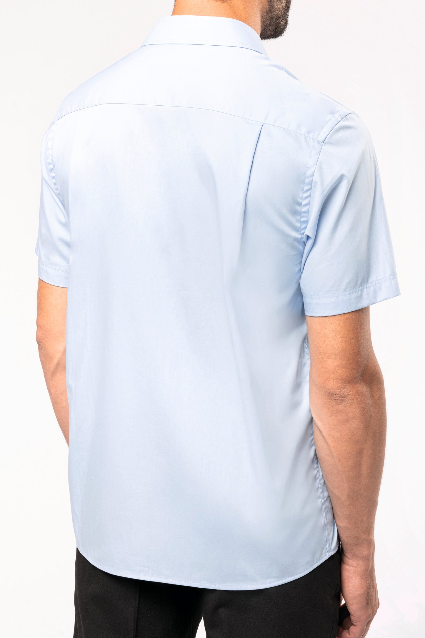 Heren poplin overhemd korte mouwen