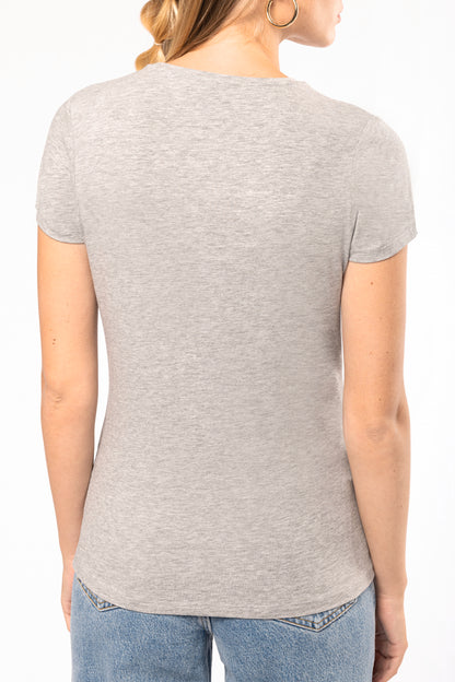Dames-t-shirt ronde hals korte mouwen