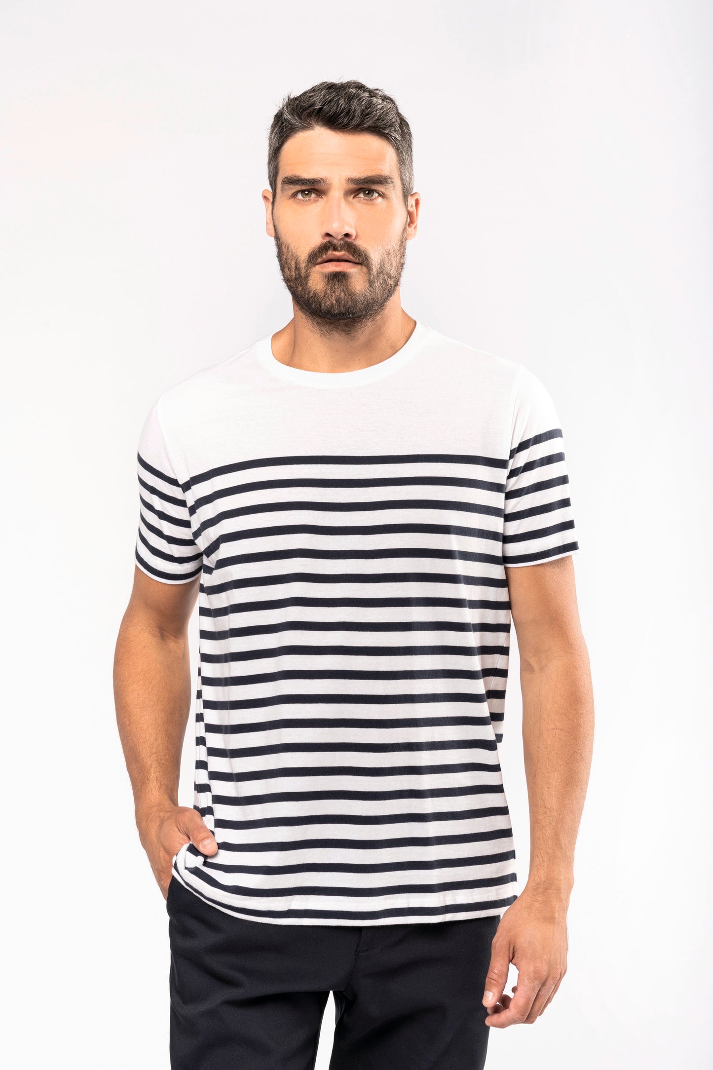 Marine-t-shirt ronde hals Bio heren