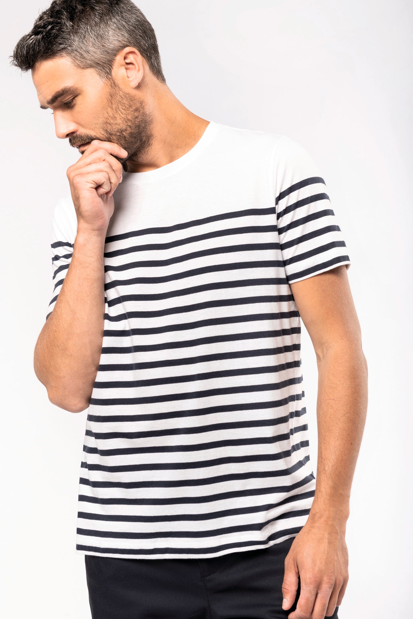 Marine-t-shirt ronde hals Bio heren