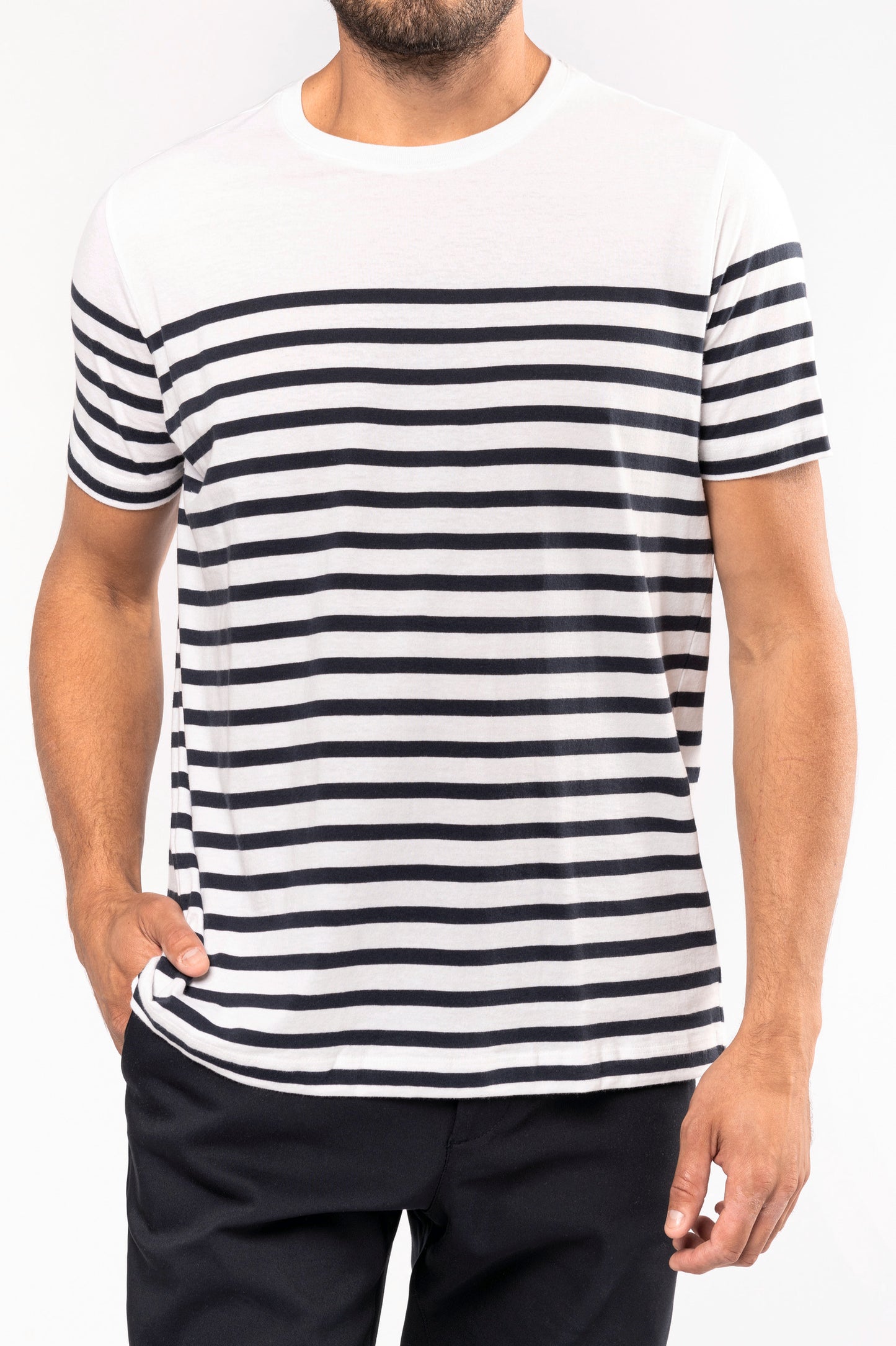 Marine-t-shirt ronde hals Bio heren