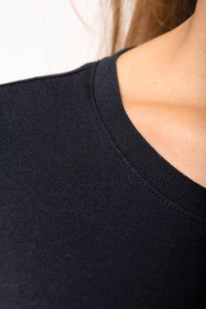 Marine-t-shirt ronde hals Bio dames