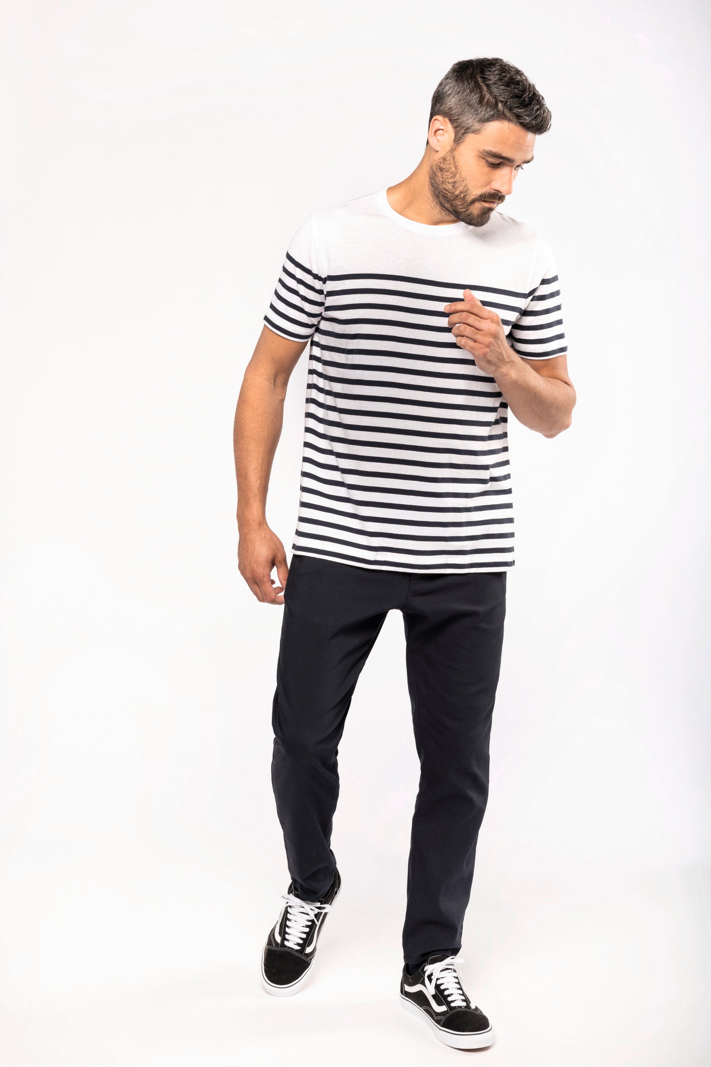Marine-t-shirt ronde hals Bio heren