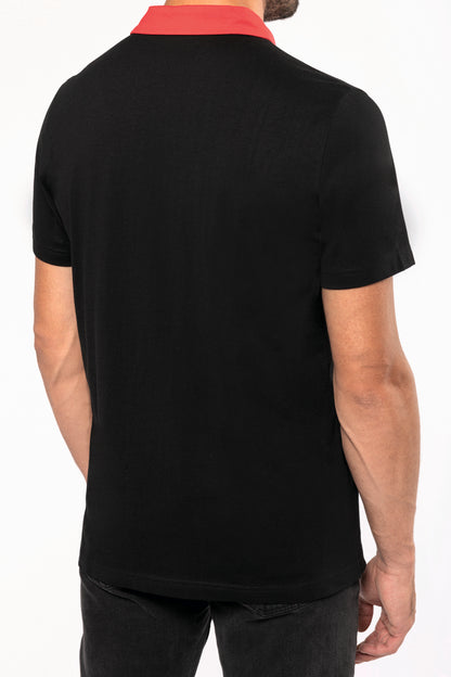 Tweekleurige herenpolo jersey