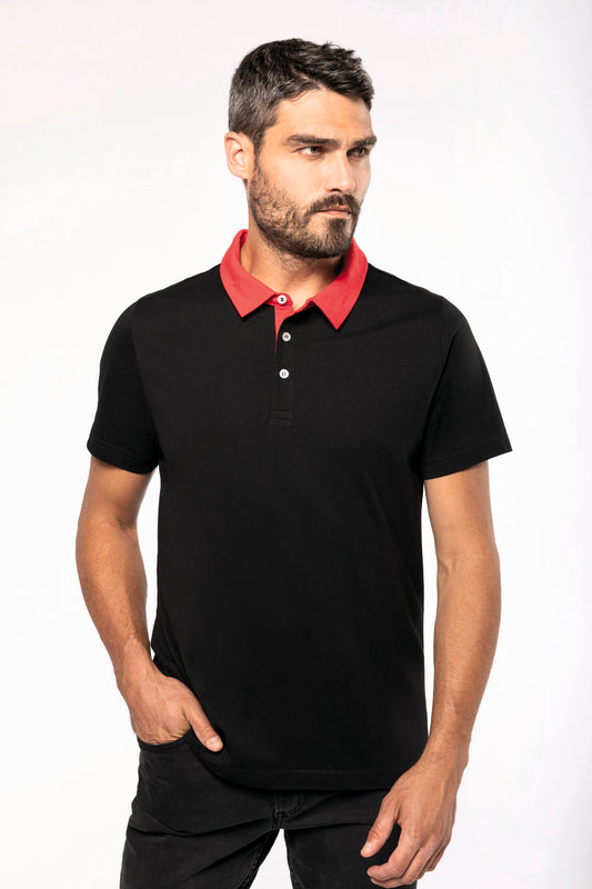 Tweekleurige herenpolo jersey