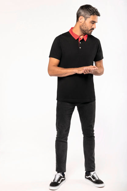 Tweekleurige herenpolo jersey