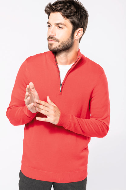 Heren pullover met ritskraag
