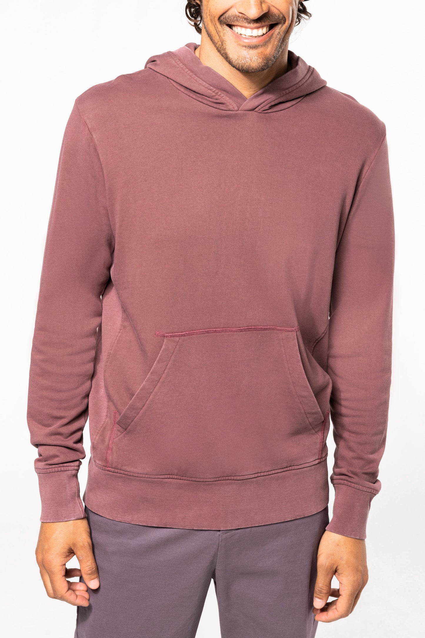 Sweater met capuchon van french terry