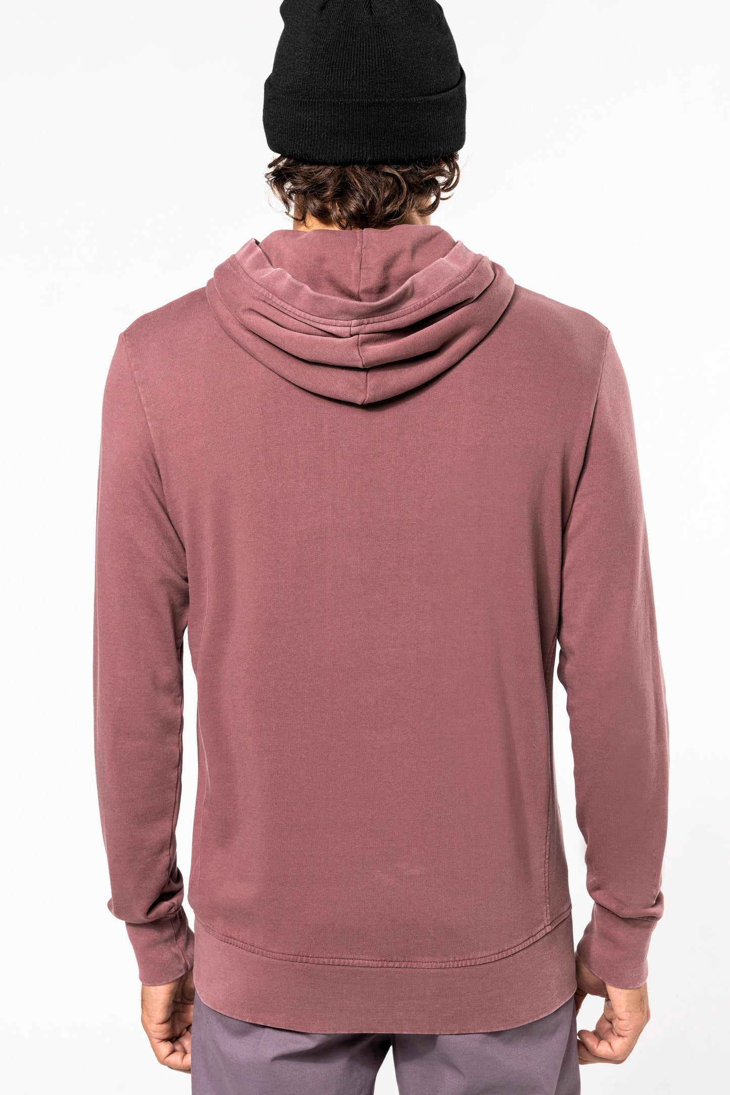 Sweater met capuchon van french terry