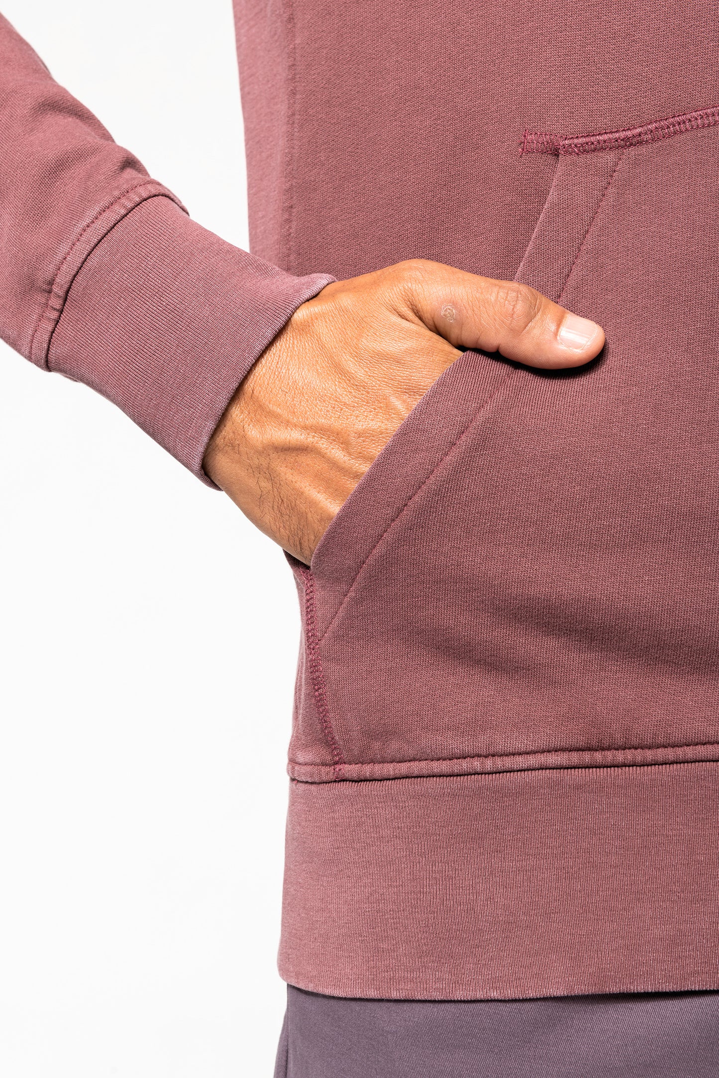 Sweater met capuchon van french terry