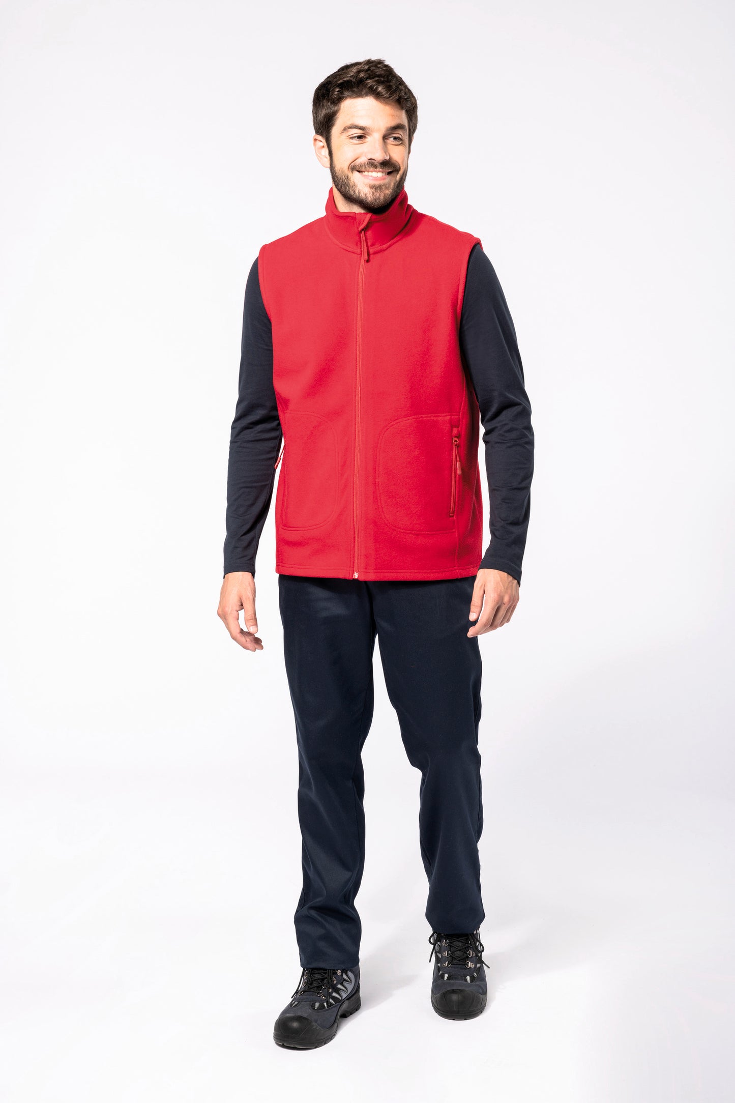 Ecologische uniseks bodywarmer van microfleece