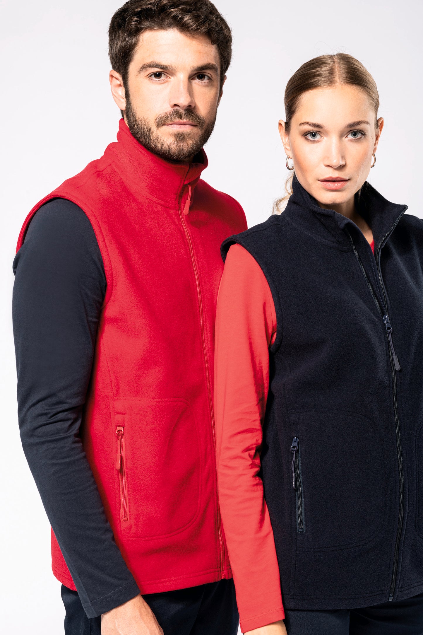 Ecologische uniseks bodywarmer van microfleece