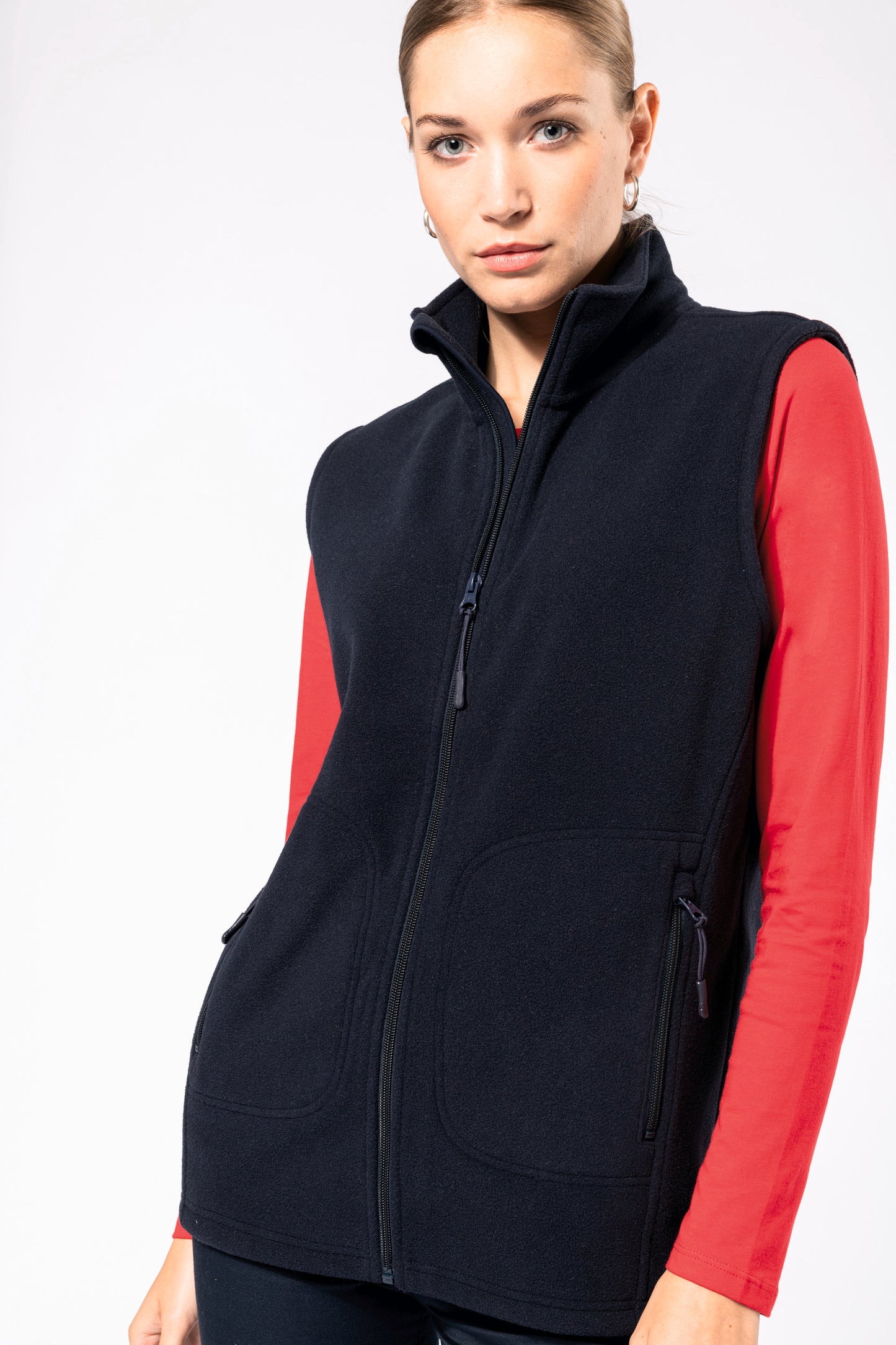 Ecologische uniseks bodywarmer van microfleece
