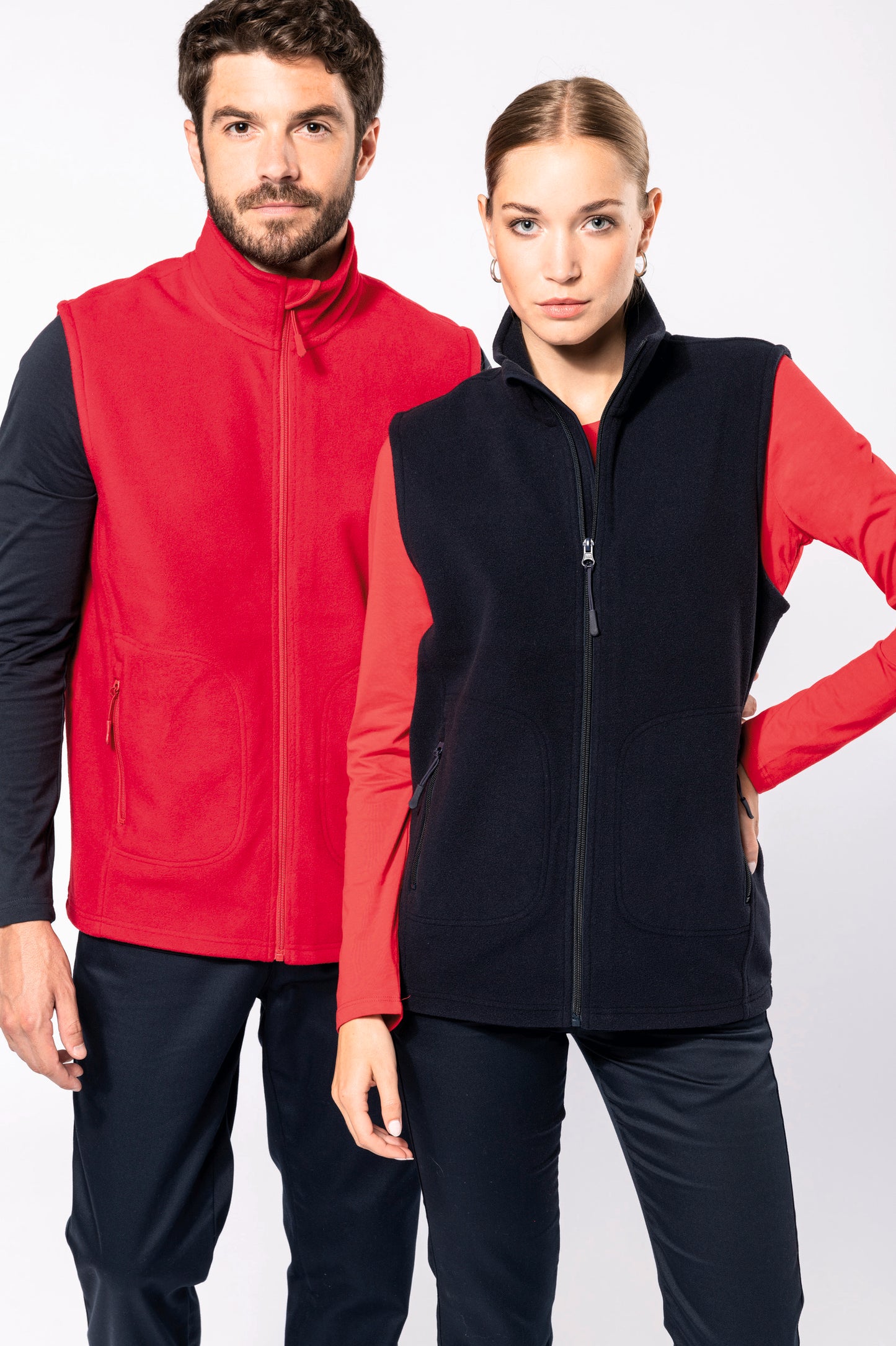 Ecologische uniseks bodywarmer van microfleece