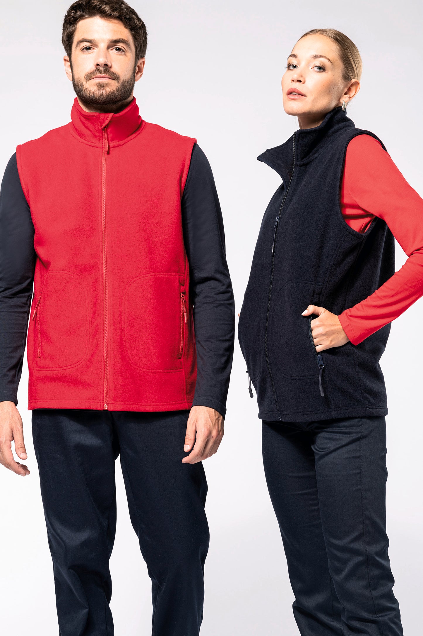 Ecologische uniseks bodywarmer van microfleece