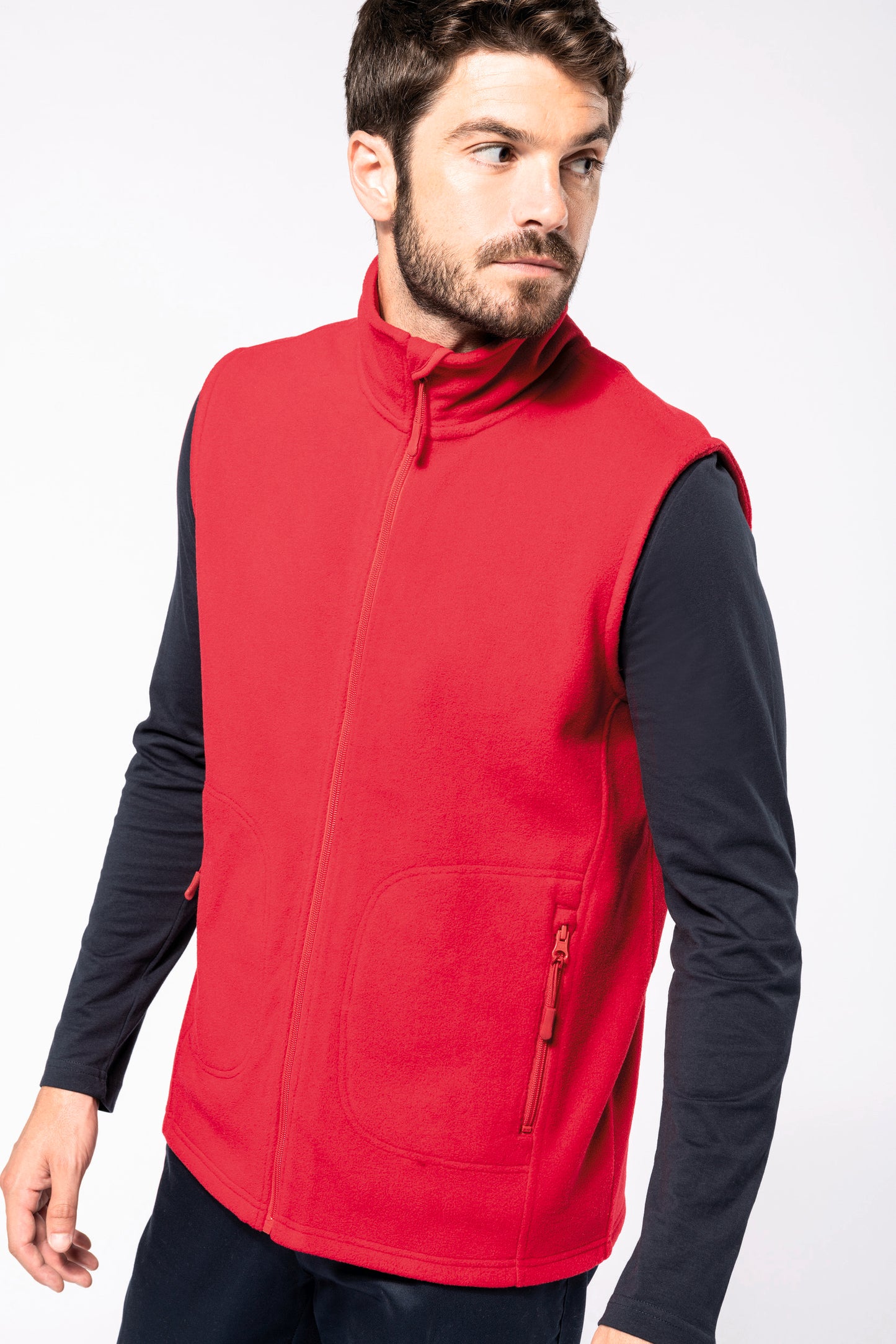 Ecologische uniseks bodywarmer van microfleece