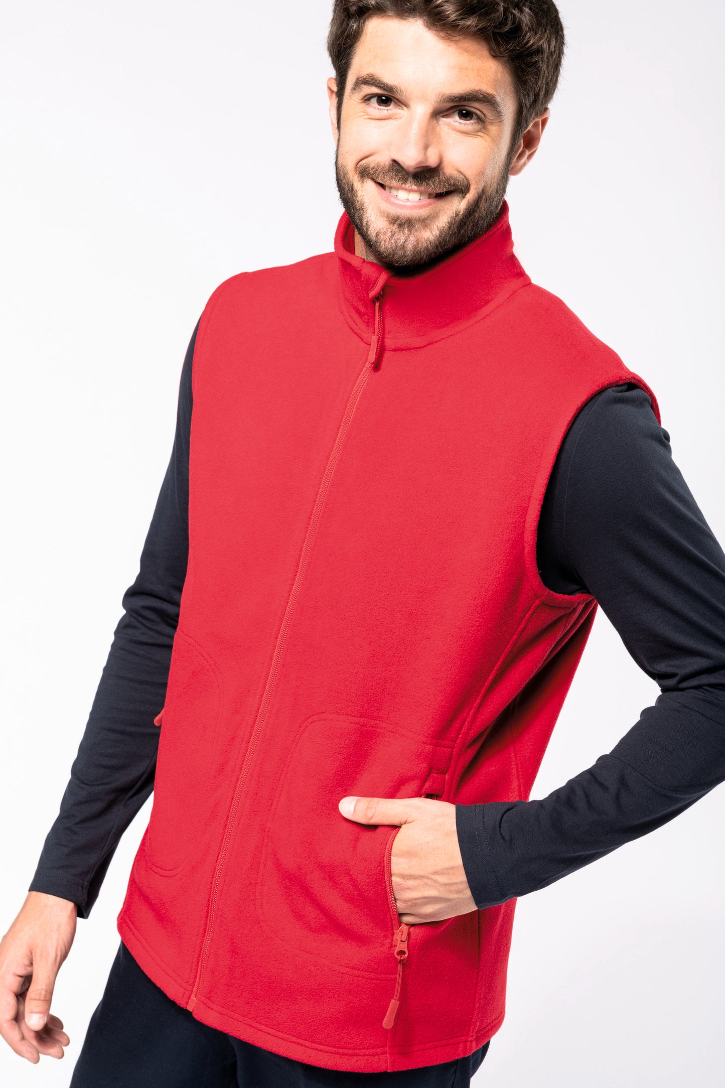 Ecologische uniseks bodywarmer van microfleece