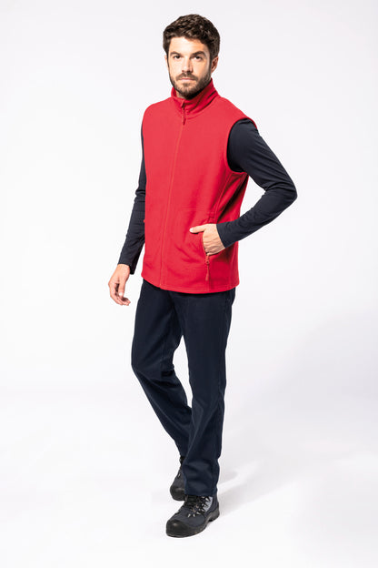 Ecologische uniseks bodywarmer van microfleece