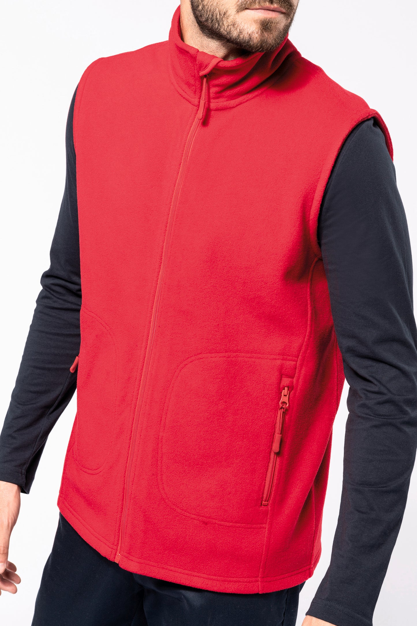 Ecologische uniseks bodywarmer van microfleece