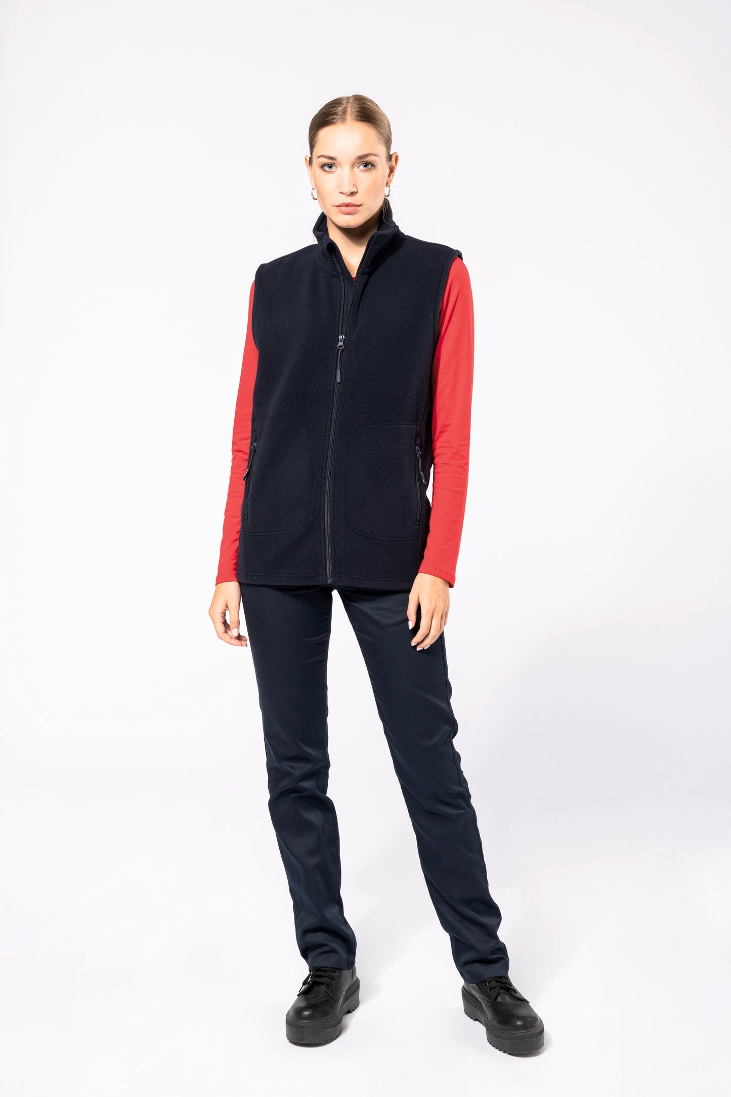 Ecologische uniseks bodywarmer van microfleece