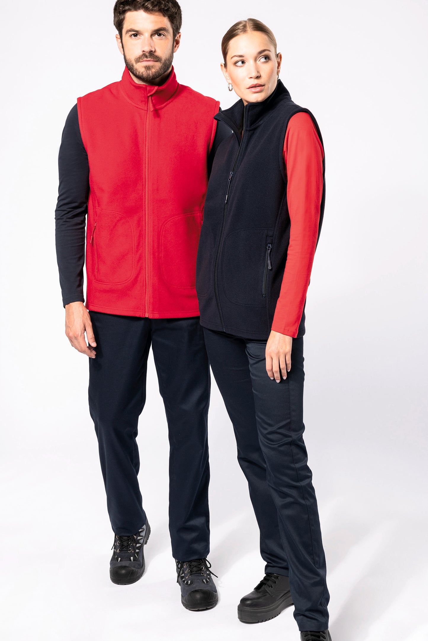 Ecologische uniseks bodywarmer van microfleece