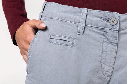 Damesbermuda met verwassen look
