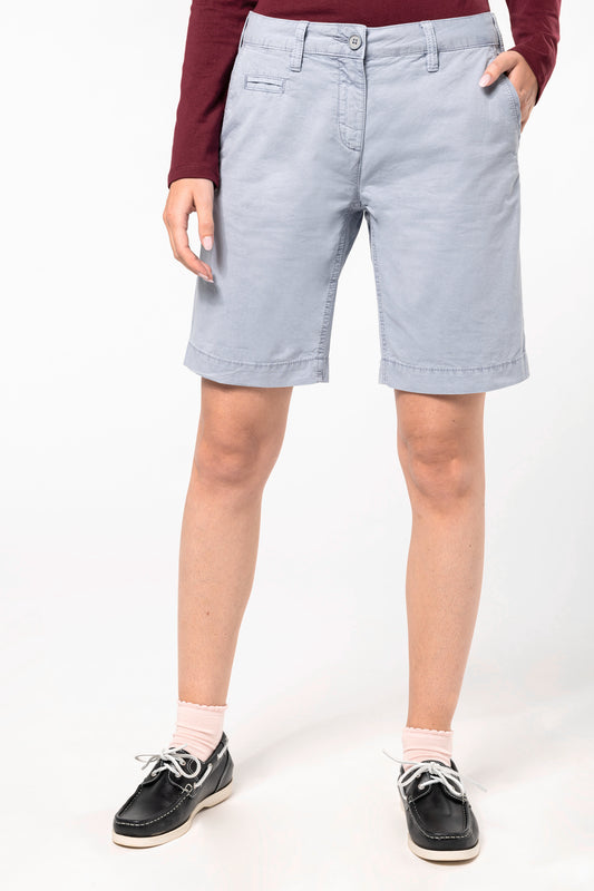 Damesbermuda met verwassen look