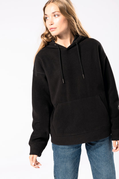 Oversized uniseks sweater met capuchon in gerecycleerd fleece