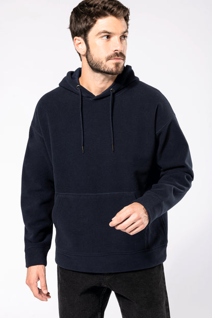Oversized uniseks sweater met capuchon in gerecycleerd fleece