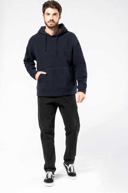 Oversized uniseks sweater met capuchon in gerecycleerd fleece