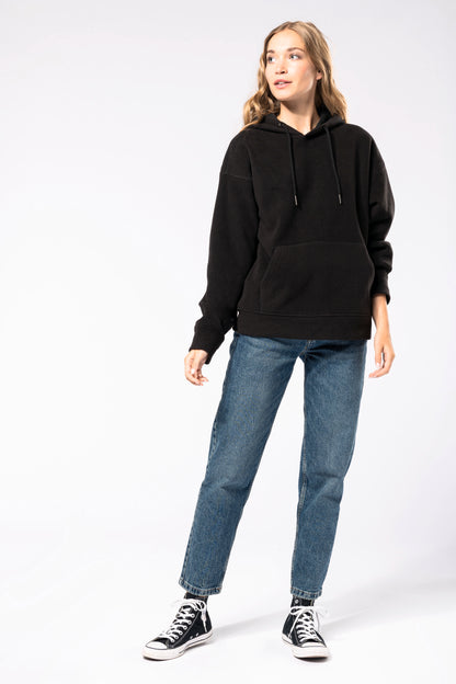 Oversized uniseks sweater met capuchon in gerecycleerd fleece