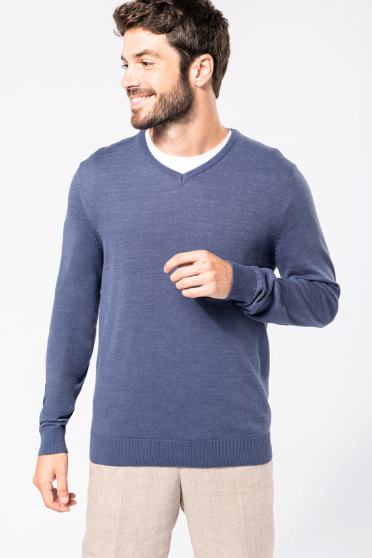 Heren pullover met v-hals