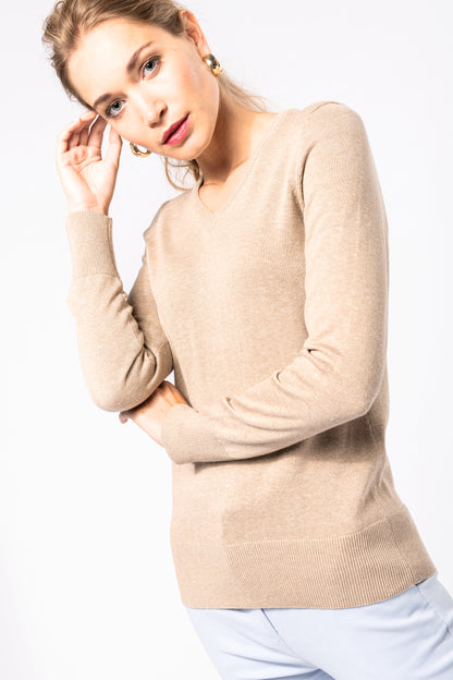 Dames pullover met v-hals