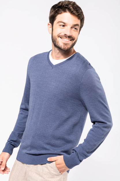 Heren pullover met v-hals