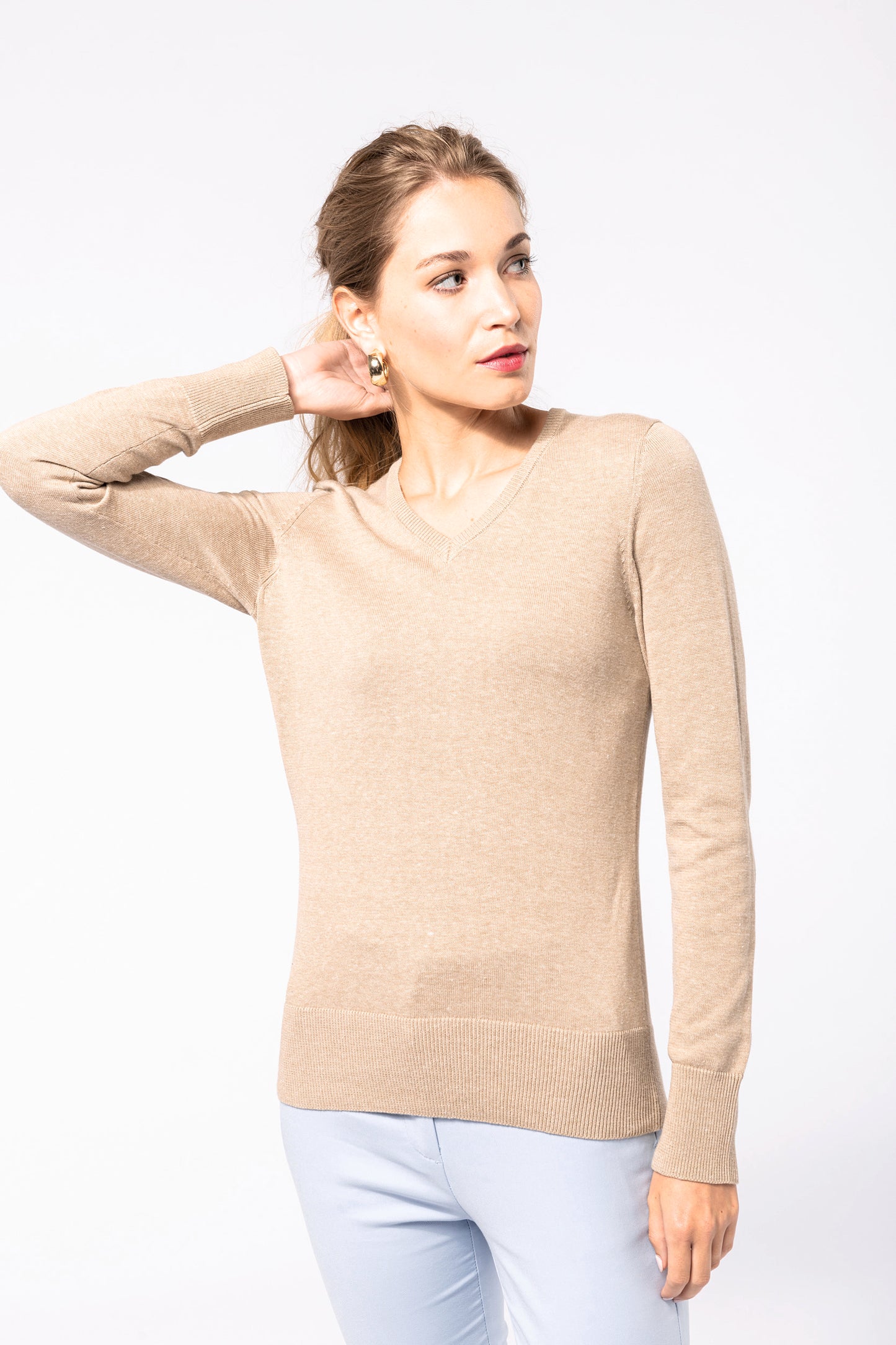 Dames pullover met v-hals