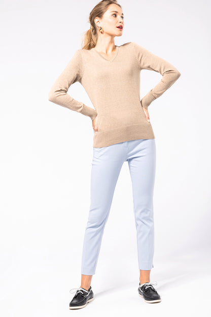 Dames pullover met v-hals