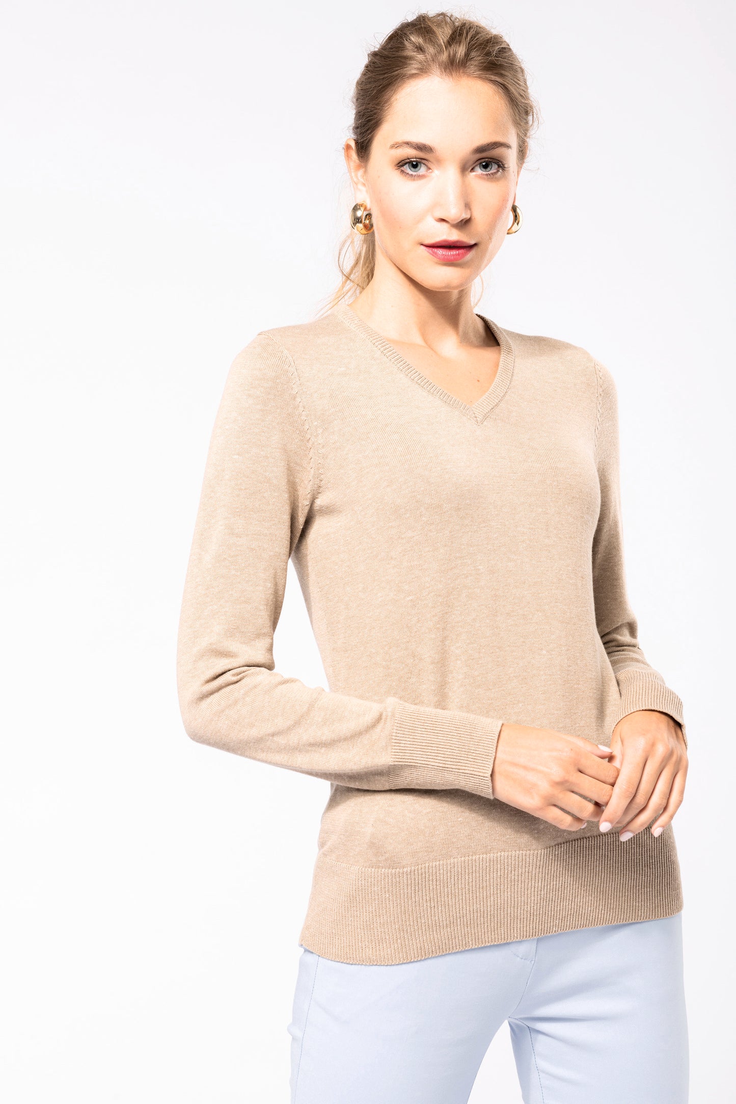 Dames pullover met v-hals