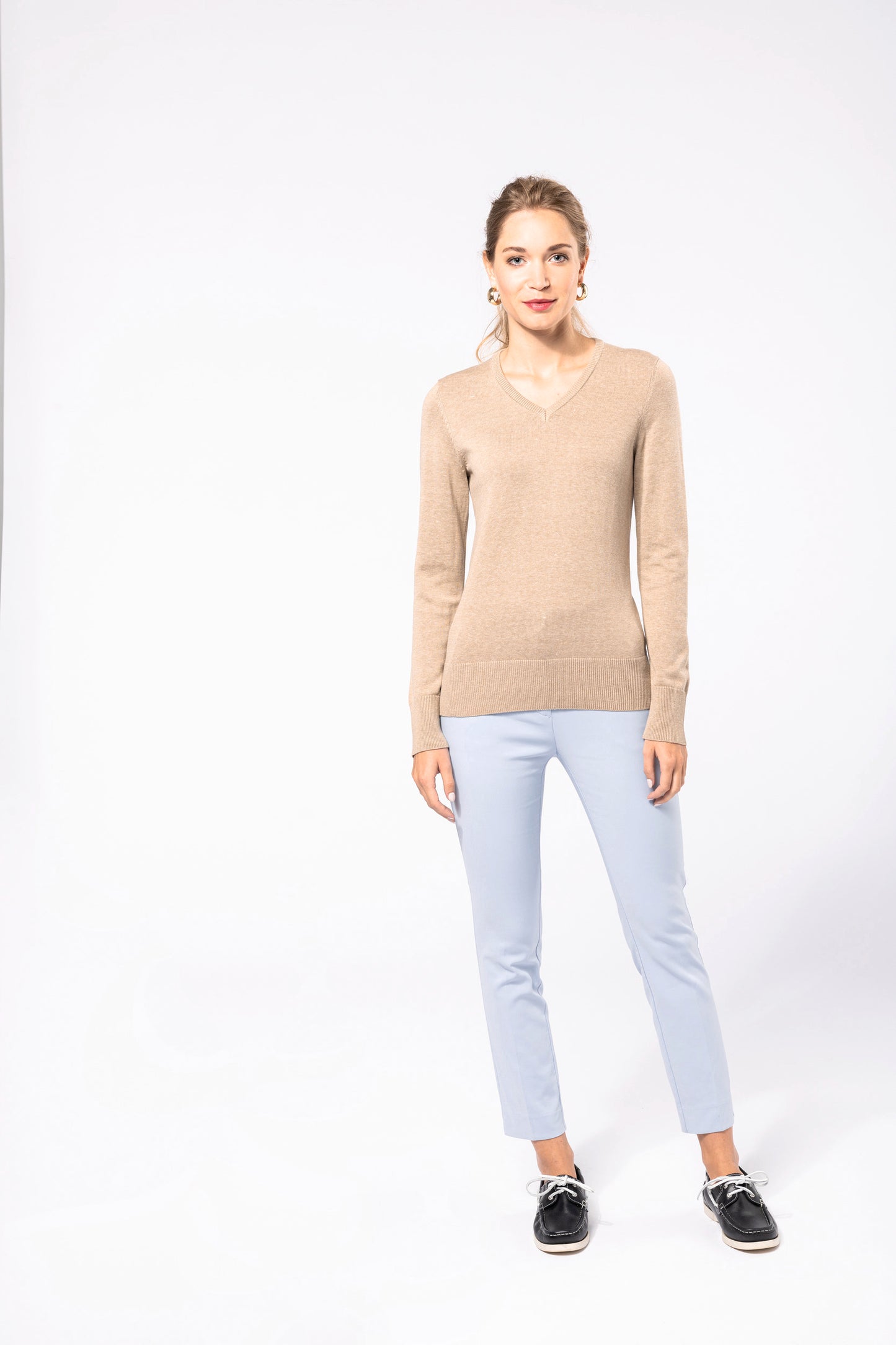 Dames pullover met v-hals