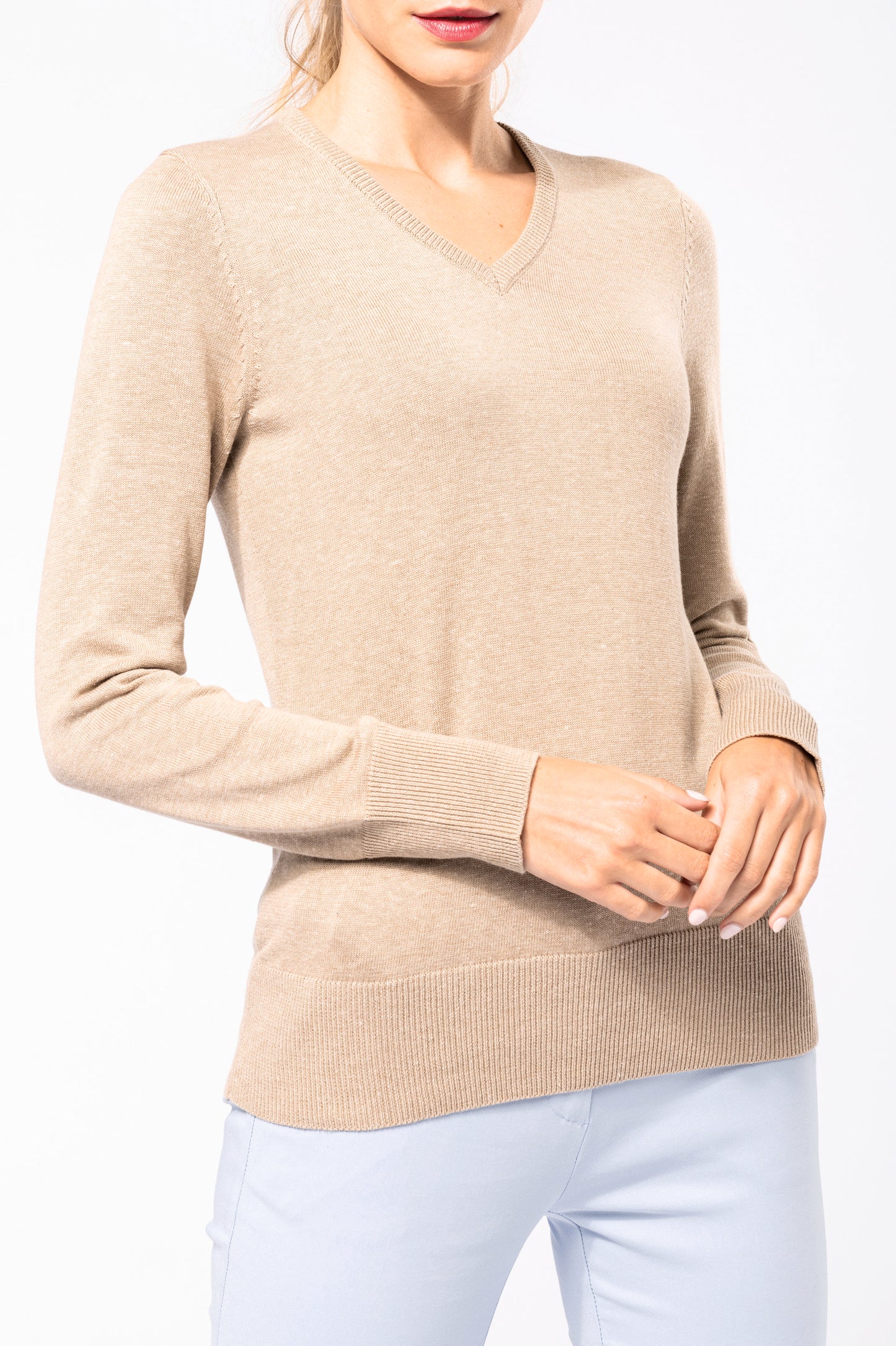 Dames pullover met v-hals