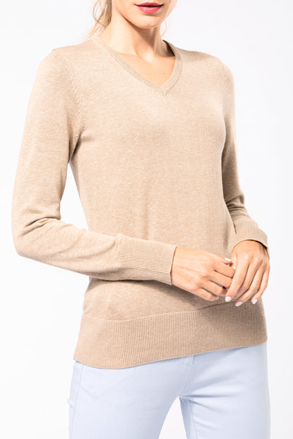 Dames pullover met v-hals