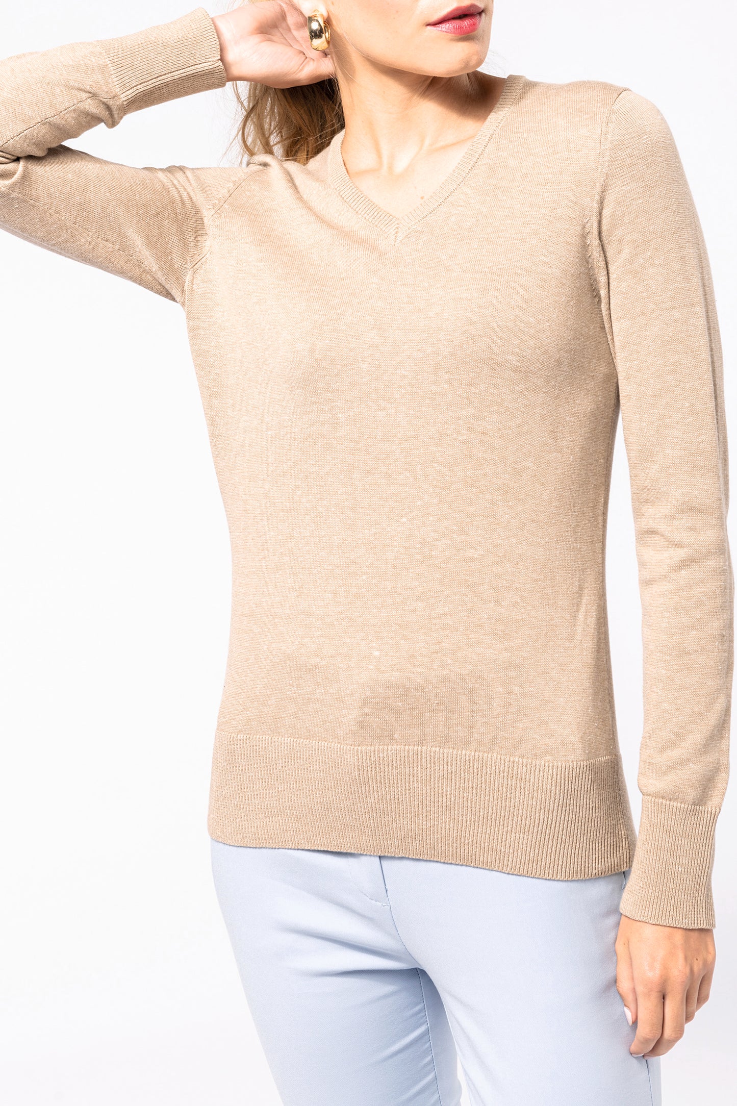 Dames pullover met v-hals