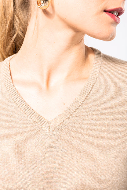 Dames pullover met v-hals