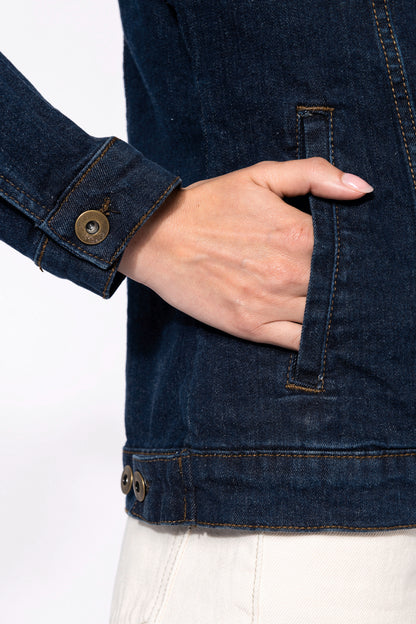 Ongevoerde damesjas van denim