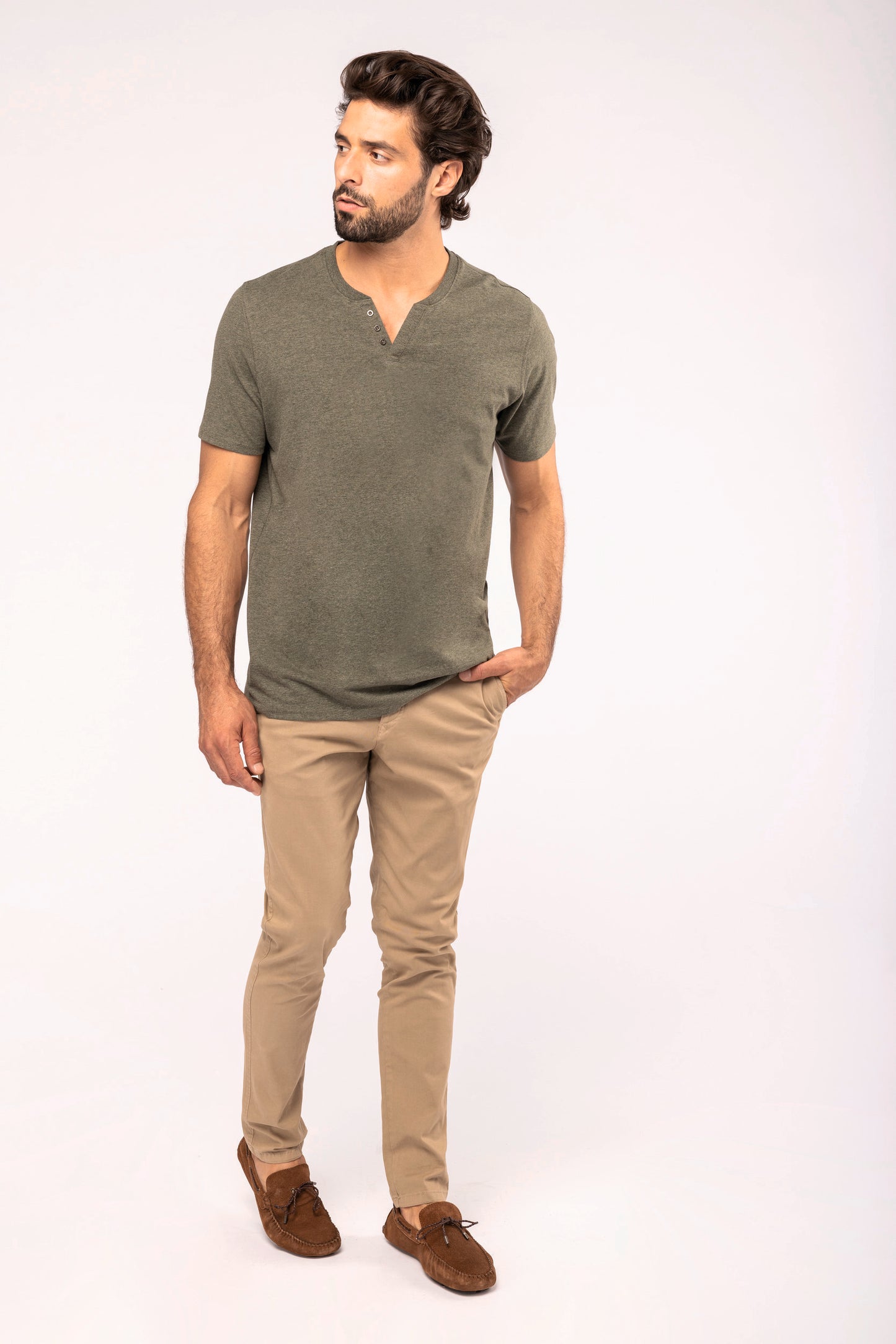Heren T-shirt henley