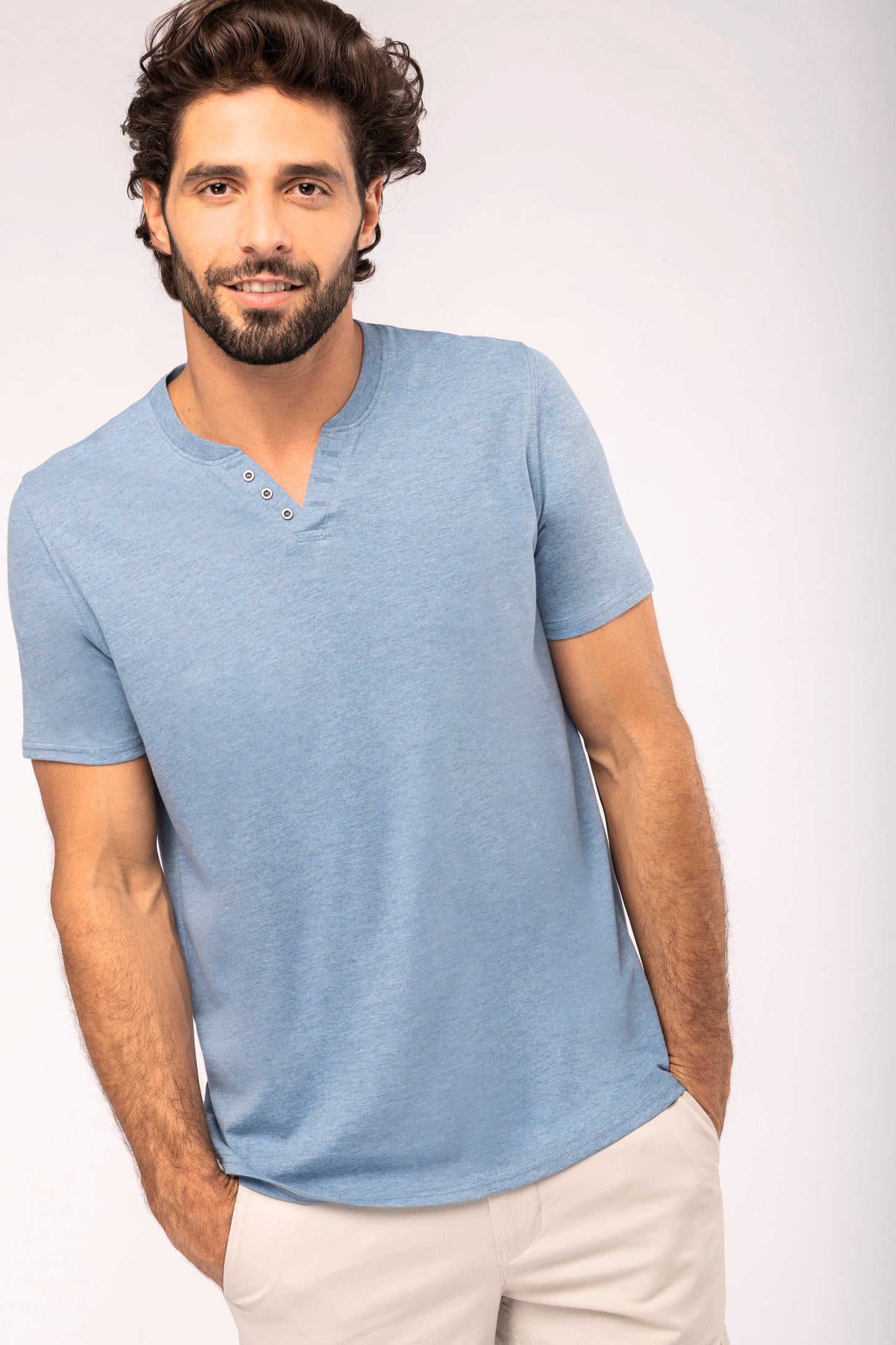 Heren T-shirt henley