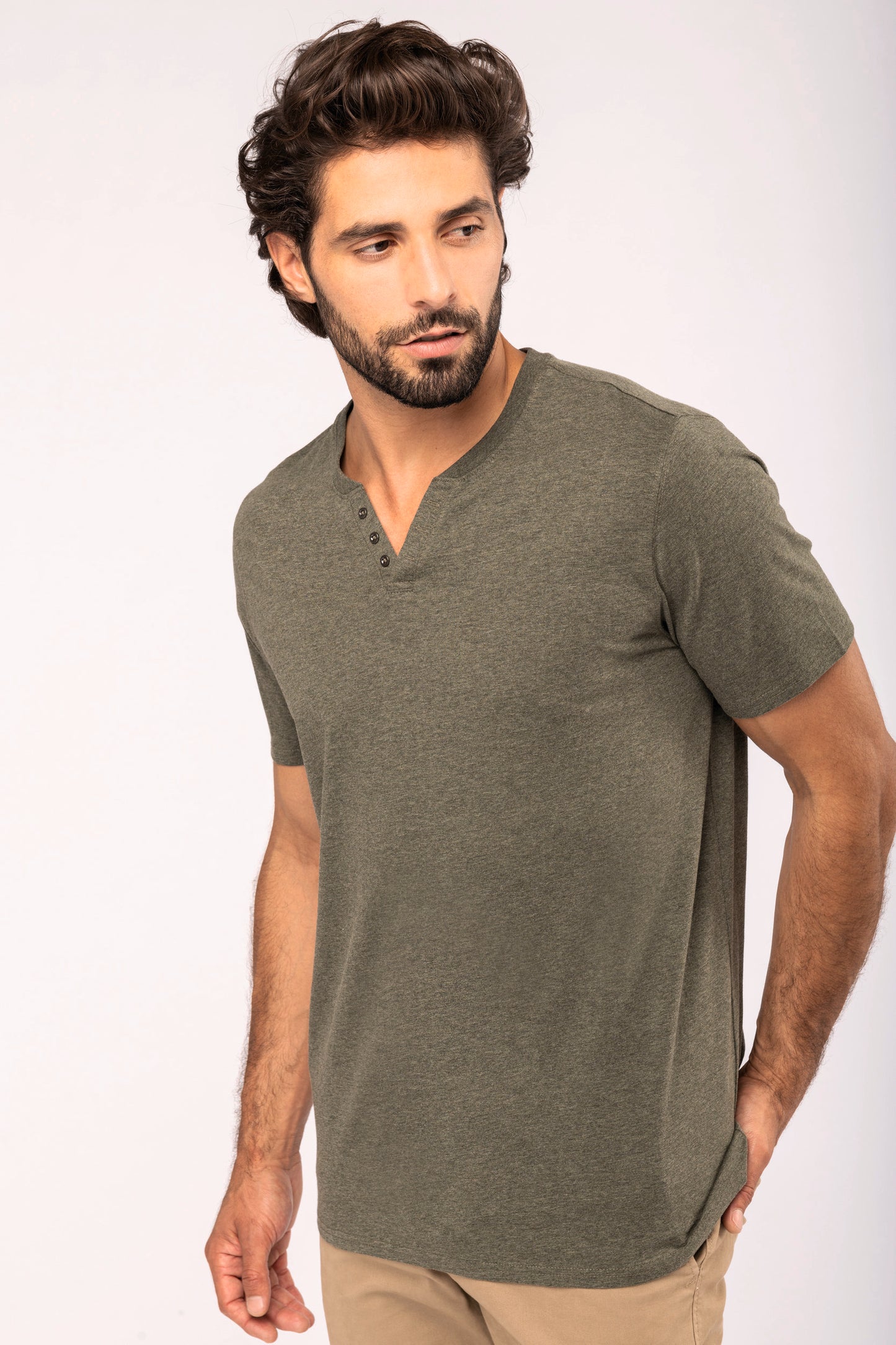 Heren T-shirt henley