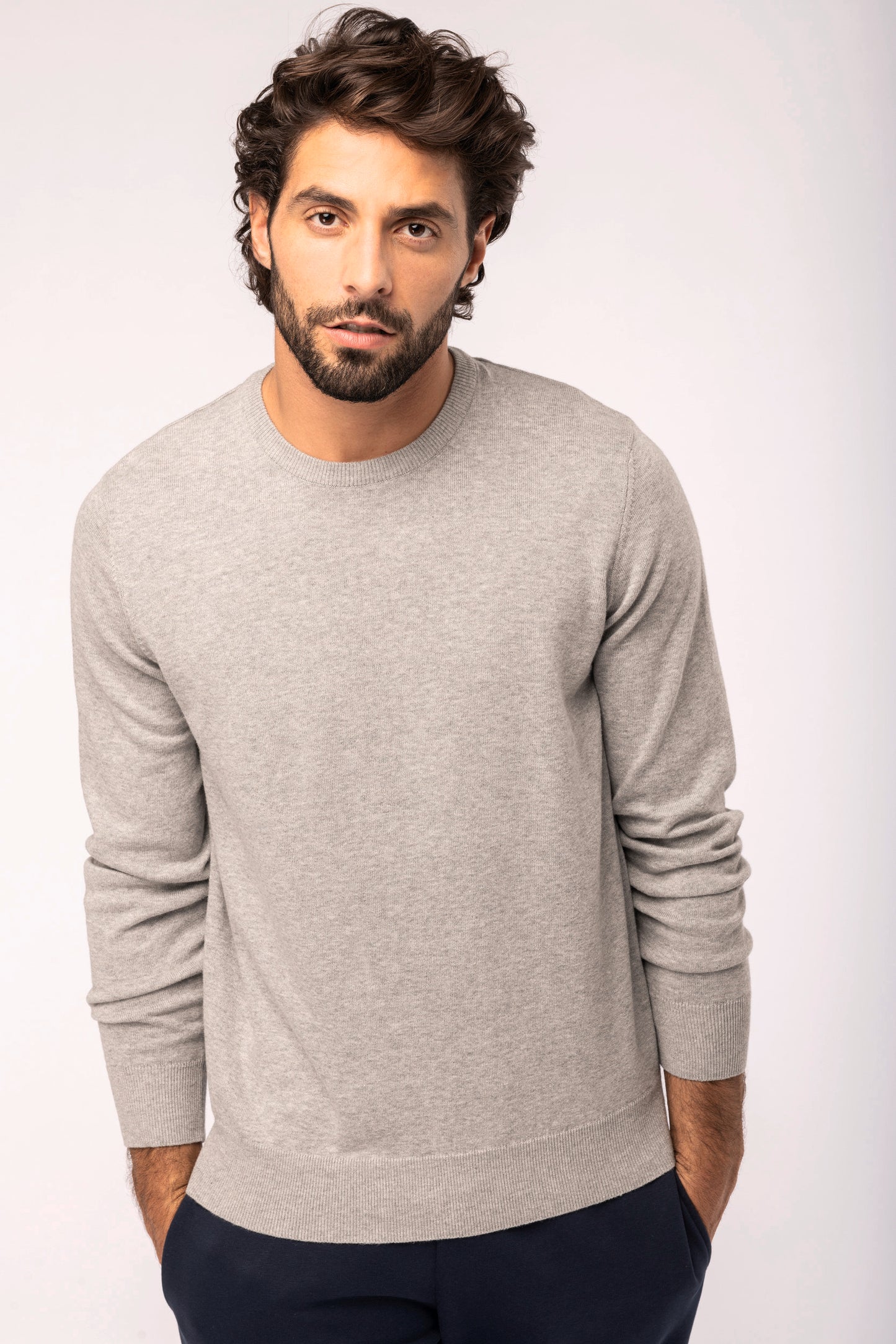 Heren pullover met ronde hals